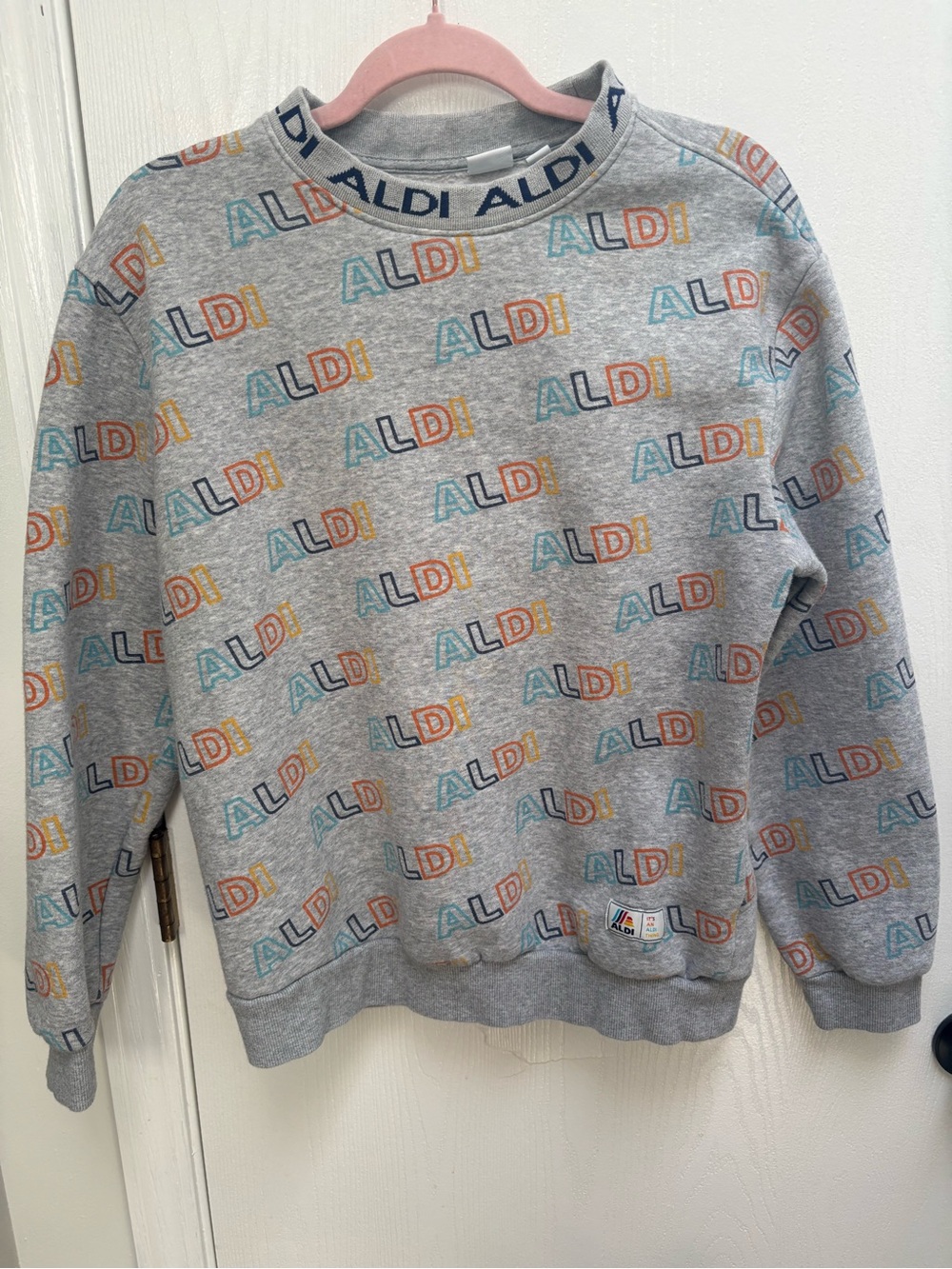 ALDI Repeat-Logo Grey Crewneck Sweater - Unisex